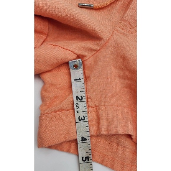 ATHLETA CABO Pull on Drawstring Linen 4" Shorts Cactus Peach Coral Size 4 - Picture 7 of 10